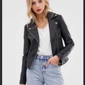 Classic Black Leather Jacket for Women